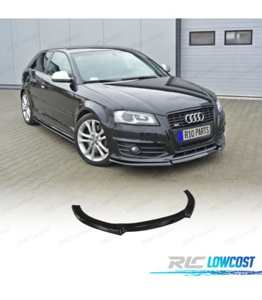 SPOILER LIP AUDI A3 8P 08-13 NEGRO BRILLO