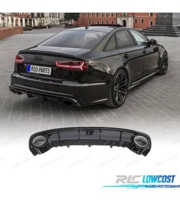 DIFUSOR AUDI A6 S LINE 15-18 LOOK RS6 NEGRO BRILLO