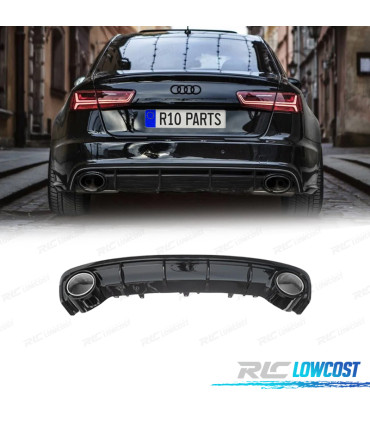 DIFUSOR AUDI A6 15-18 LOOK RS6 NEGRO BRILLO
