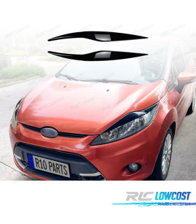PESTAÑAS DE FAROS FORD FIESTA MK6 08-12 NEGRO