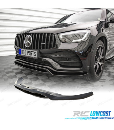 LIP SPOILER FRONTAL MERCEDES GLC X253 19-22 LOOK AMG NEGRO BRILLO