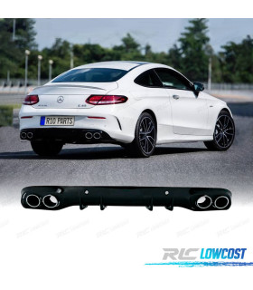 DIFUSOR MERCEDES CLASE C C205 COUPE 14-18 AMG PDC + COLAS ESCAPE CROMO