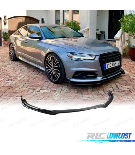 LIP SPOILER FRONTAL AUDI A6 C7 15-18 LOOK S-LINE NEGRO BRILLO