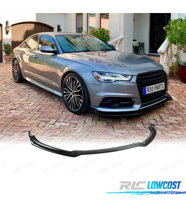 LIP SPOILER FRONTAL AUDI A6 C7 15-18 LOOK S-LINE NEGRO BRILLO