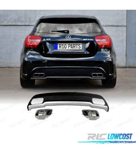 DIFUSOR MERCEDES CLASE A W176 12-18 LOOK AMG A45 + COLAS ESCAPE