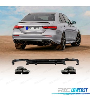 DIFUSOR MERCEDES W213 4P LOOK AMG E63 + COLAS ESCAPE CROMO