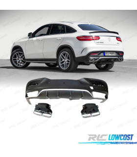 DIFUSOR MERCEDES CLASE GLE C292 14-18 LOOK AMG GLE63 CROMO + COLAS ESCAPE