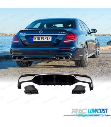 DIFUSOR MERCEDES W213 4P LOOK AMG E63 + COLAS ESCAPE NEGRO