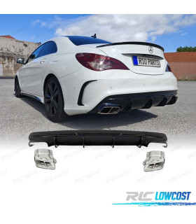 DIFUSOR MERCEDES CLA W117 16-18 LOOK CLA45 NEGRO BRILLO + COLAS ESCAPE