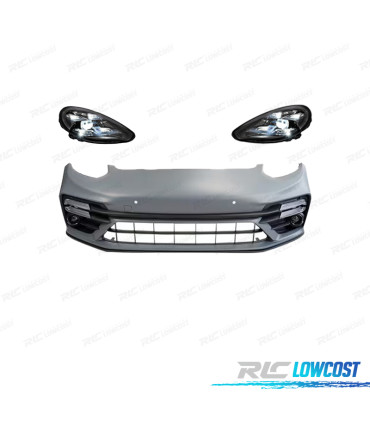 PARAGOLPES DELANTERO PORSCHE PANAMERA 09-13 LOOK TURBO 971 + FAROS LED