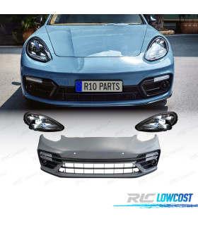 PARAGOLPES DELANTERO PORSCHE PANAMERA 09-13 LOOK TURBO 971 + FAROS LED