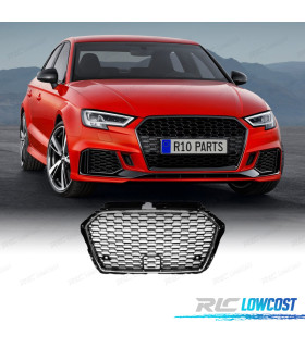 PARRILLA AUDI A3 8V 16-19 LOOK RS3 NEGRO CROMO