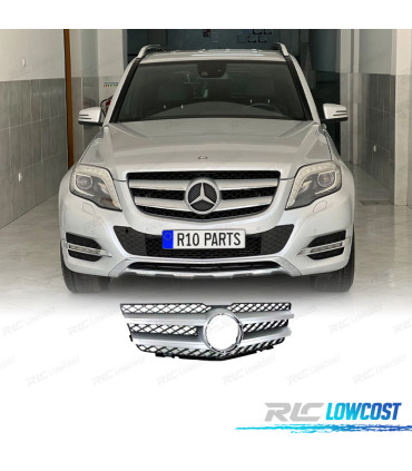 PARRILLA MERCEDES GLK X204 08-12 LOOK AMG NEGRO PLATA