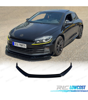 SPOILER LIP VOLKSWAGEN VW SCIROCCO 15- LOOK R NEGRO BRILLO