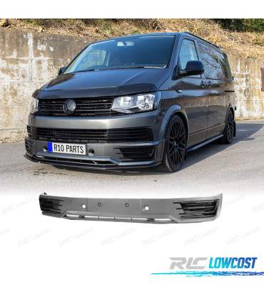 SPOILER FRONTAL PARA VOLKSWAGEN VW T6 15-19 SPORTLINE REJILLAS NEGRO BRILLO