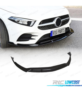 SPOILER LIP MERCEDES CLASE A W177 18- LOOK AMG NEGRO BRILLO + SPLITTERS