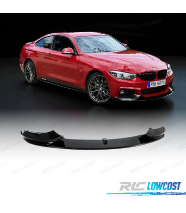 SPOILER LIP FRONTAL BMW F32 F33 F36 LOOK M PERFORMANCE NEGRO BRILLO