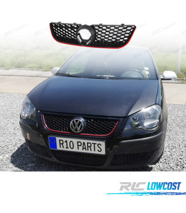 PARRILLA VOLKSWAGEN VW POLO 05-09 LOOK GTI NEGRO ROJO