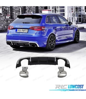DIFUSOR AUDI A3 8V 16-20 LOOK RS3 + COLAS ESCAPE