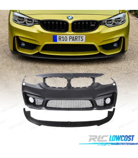 PARAGOLPES DELANTERO BMW F32 F33 F36 13-18 LOOK M4 SRA REJILLAS NIEBLA + SPOILER LIP