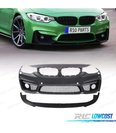 PARAGOLPES DELANTERO BMW F32 F33 F36 13-18 LOOK M4 SRA PDC REJILLAS NIEBLA + SPOILER LIP