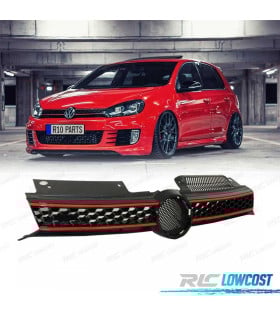 PARRILLA VOLKSWAGEN VW GOLF 6 08-12 LOOK GTI NEGRO MOLDURA ROJA