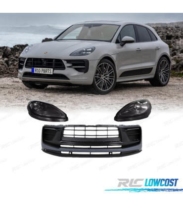 PARAGOLPES DELANTERO PORSCHE MACAN 14-18 LOOK TURBO 2023 + FAROS LED