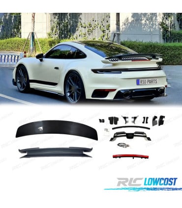 ALERON SPOILER CON AERODINAMICA ACTIVA PORSCHE 911 CARRERA 992 19-23 FIBRA DE CARBONO Y ABS