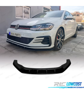 SPOILER LIP VOLKSWAGEN VW GOLF 7.5 GTI R 17-20 LOOK CS NEGRO BRILLO