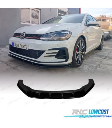 SPOILER LIP VOLKSWAGEN VW GOLF 7.5 GTI R 17-20 LOOK CS NEGRO BRILLO