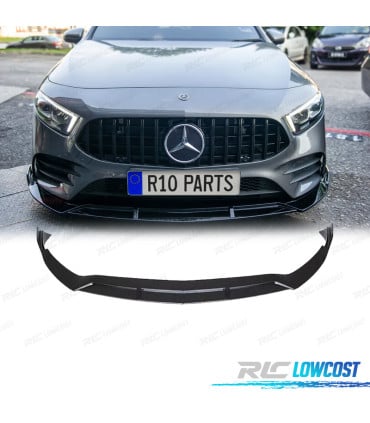 SPOILER LIP MERCEDES CLASE A W177 18-22 LOOK BRABUS NEGRO BRILLO