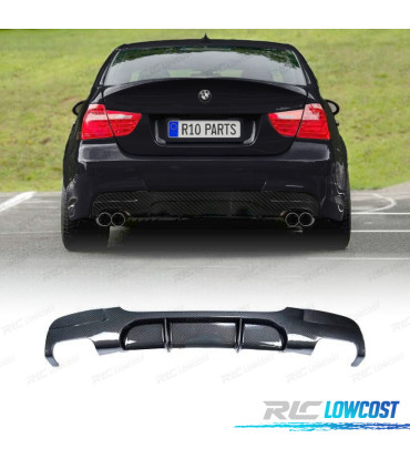 DIFUSOR BMW E90 E91 LOOK M PERFORMANCE CARBONO SALIDA DOBLE