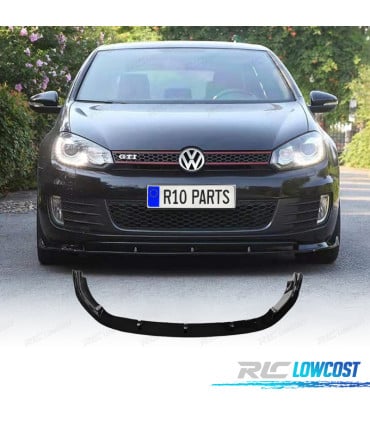SPOILER LIP VOLKSWAGEN VW GOLF 6 GTI 08-12 NEGRO BRILLO