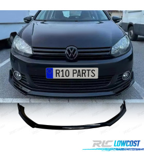 SPOILER LIP VOLKSWAGEN VW GOLF 6 08-12 NEGRO BRILLO LISO