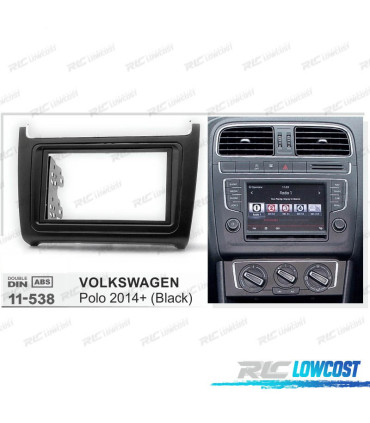 MARCO NEGRO COMPLETO RADIO 2-DIN PARA VOLKSWAGEN VW POLO 14+