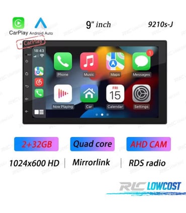 RADIO 9" GPS ANDROID 13 2DIN TÁCTIL BLUETOOTH USB SD