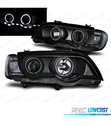 FAROS XENON BMW X5 E53 99-03 OJOS ANGEL FONDO NEGRO CCFL