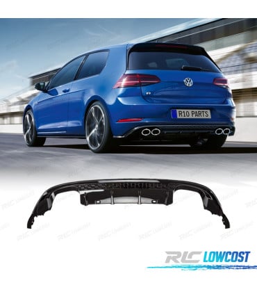 DIFUSOR VOLKSWAGEN VW GOLF 7 12-17 LOOK R NEGRO BRILLO SALIDA DOBLE