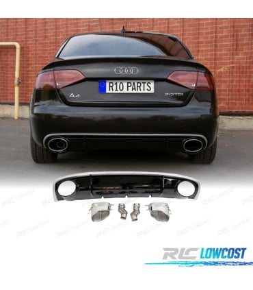 DIFUSOR AUDI A4 B8 11-15 LOOK RS4 DOBLE SALIDA