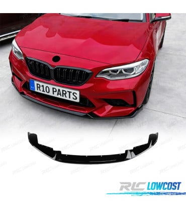 SPOILER LIP BMW F87 M2 COMPETITION 18- LOOK M PERFORMANCE NEGRO BRILLO