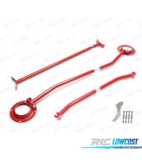 KIT BARRAS ESTABILIZADORAS AJUSTABLES VOLKSWAGEN VW JETTA CORRADO 88-95 ROJO