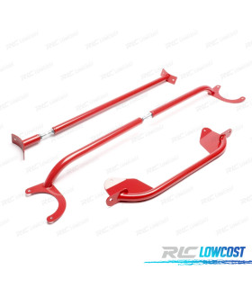KIT BARRAS ESTABILIZADORAS AJUSTABLES VOLKSWAGEN VW JETTA I 74-93 ROJO