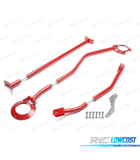 KIT BARRAS ESTABILIZADORAS AJUSTABLES VOLKSWAGEN VW DERBY 81-84 ROJO