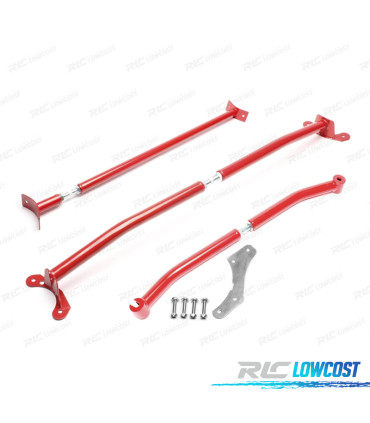 KIT BARRAS ESTABILIZADORAS AJUSTABLES VOLKSWAGEN VW POLO 6N 94-01 ROJO