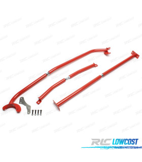 KIT BARRAS ESTABILIZADORAS AJUSTABLES SEAT TOLEDO 1M 99-04 ROJO