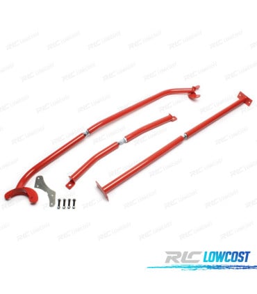 KIT BARRAS ESTABILIZADORAS AJUSTABLES VOLKSWAGEN VW GOLF MK4 97-03 ROJO