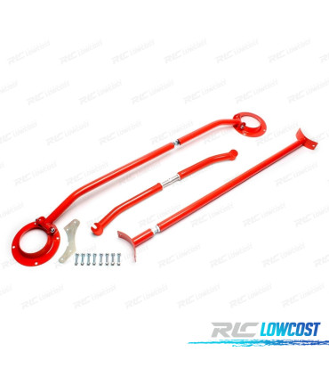KIT BARRAS ESTABILIZADORAS AJUSTABLES VOLKSWAGEN VW VENTO 1H 1HXO 92-98 ROJO