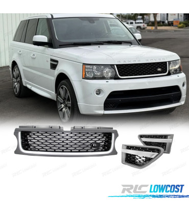 PARRILLAS + ENTRADAS DE AIRE LATERALES RANGE ROVER SPORT 10-13 LOOK AUTOBIOGRAPHY GRIS NEGRO