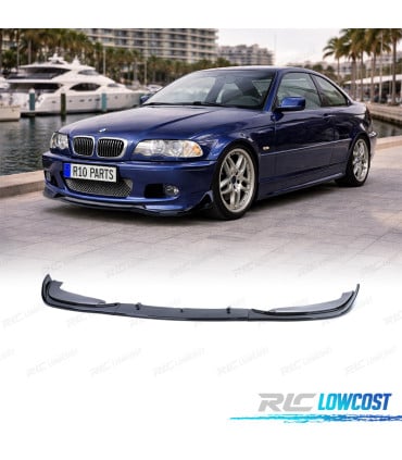 SPOILER LIP FRONTAL BMW E46 COUPE CABRIO 99-06 LOOK M NEGRO BRILLO