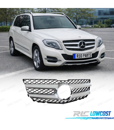 PARRILLA MERCEDES GLK X204 12-15 LOOK AMG NEGRO PLATA